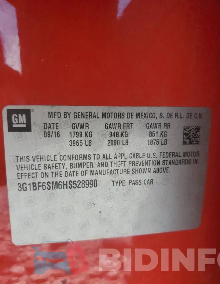 3G1BF6SM6HS528990 Photo# 13