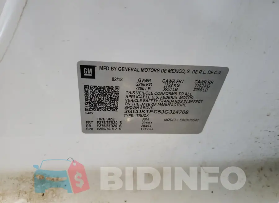 3GCUKTEC5JG314708 Photo# 12