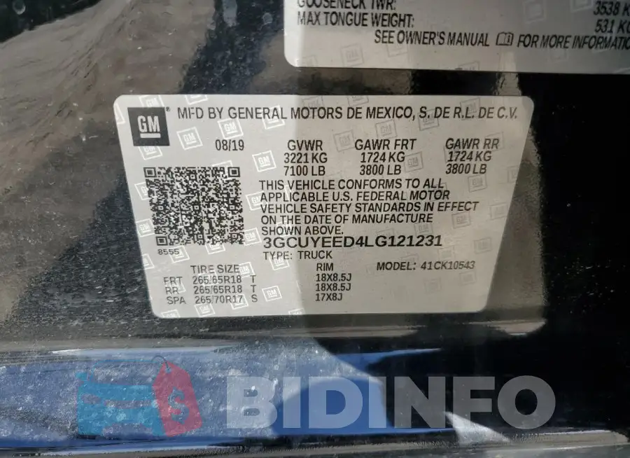 3GCUYEED4LG121231 Photo# 12