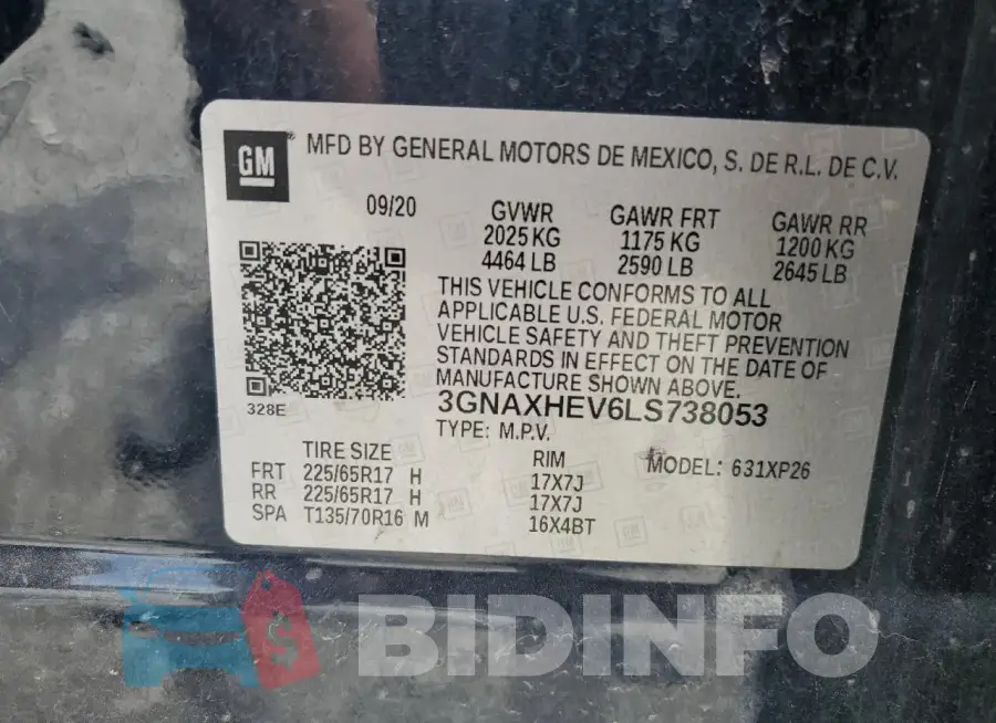 3GNAXHEV6LS738053 Photo# 12