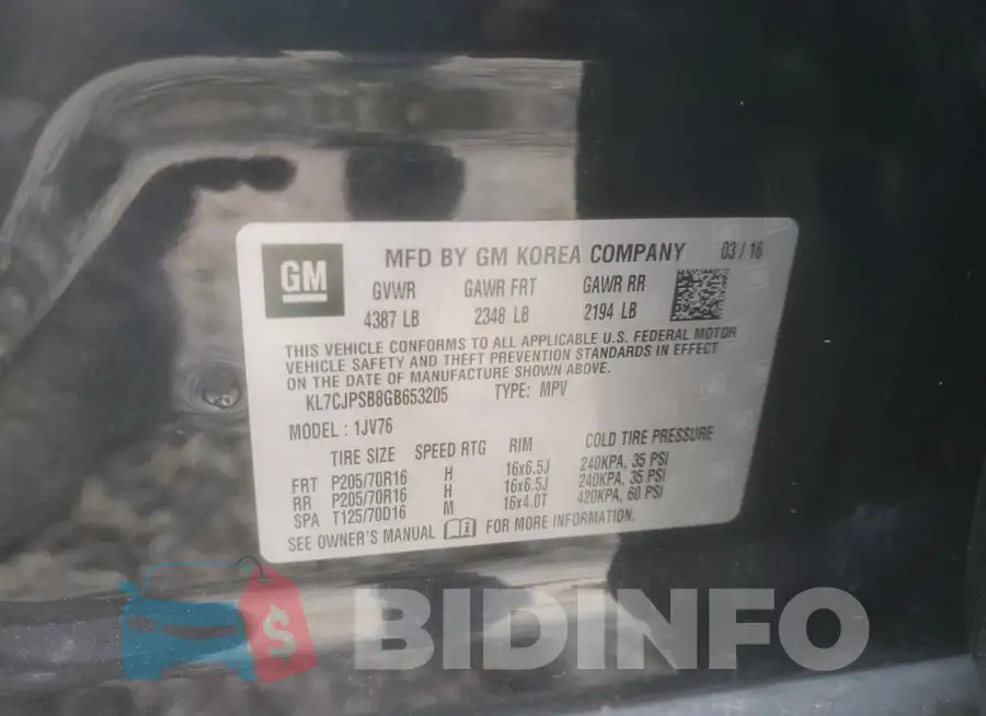 KL7CJPSB8GB653205 Photo# 14