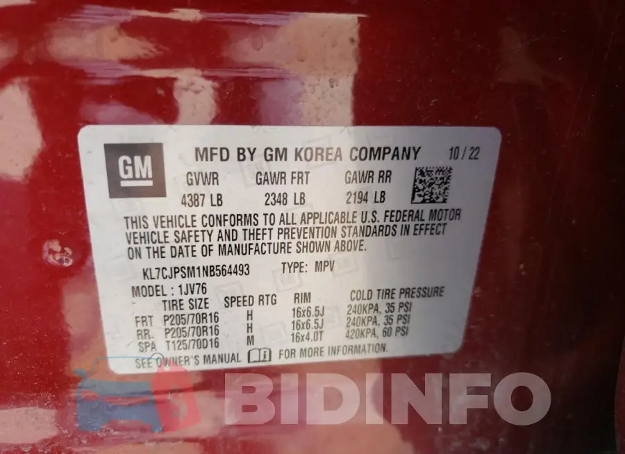 KL7CJPSM1NB564493 Photo# 12