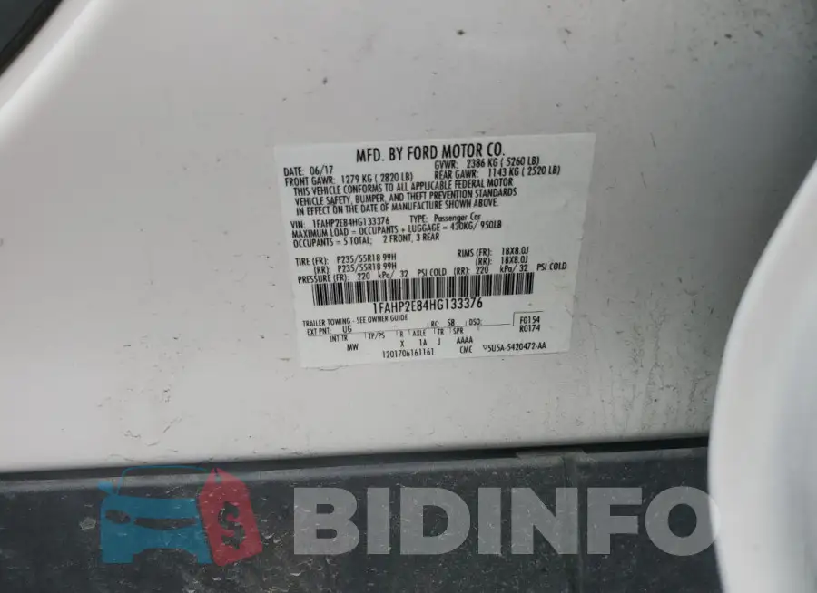 1FAHP2E84HG133376 Photo# 12
