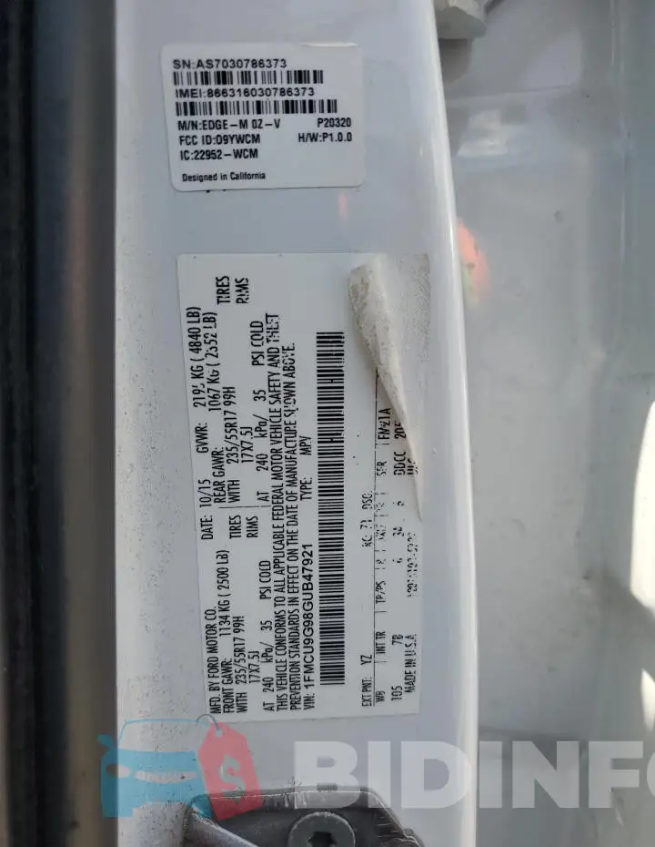 1FMCU9G98GUB47921 Photo# 13