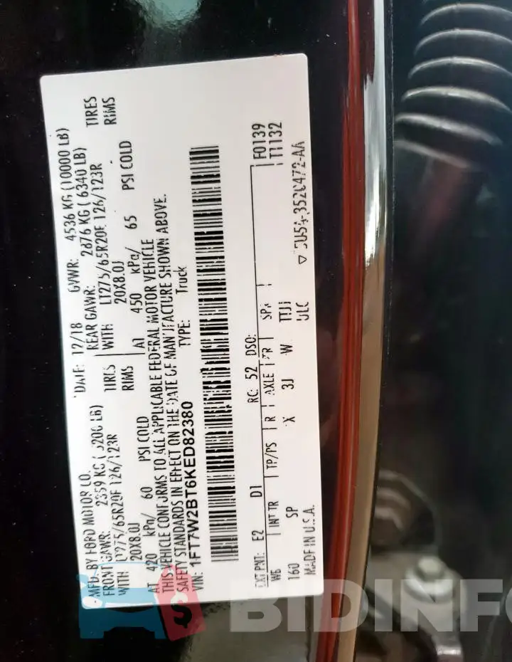 1FT7W2BT6KED82380 Photo# 12