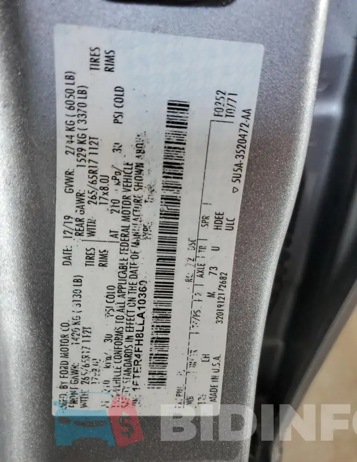 1FTER4FH8LLA10360 Photo# 12