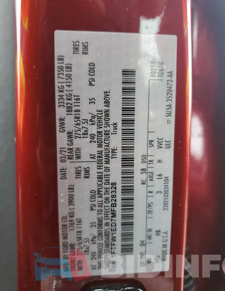 1FTFW1ED7MFB28328 Photo# 12
