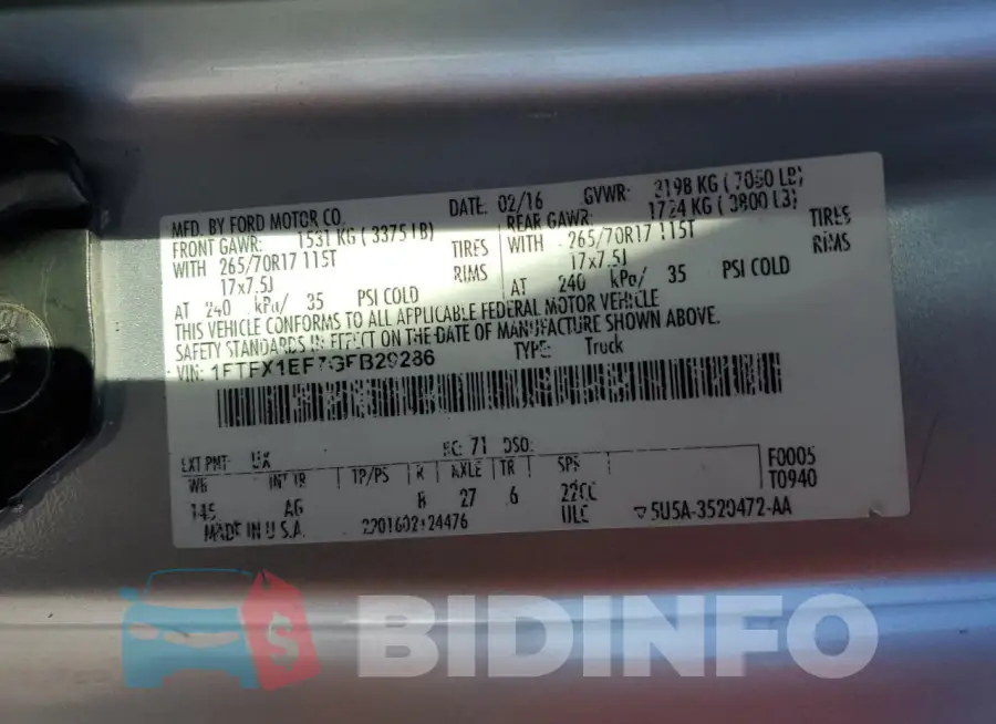 1FTFX1EF7GFB29286 Photo# 12