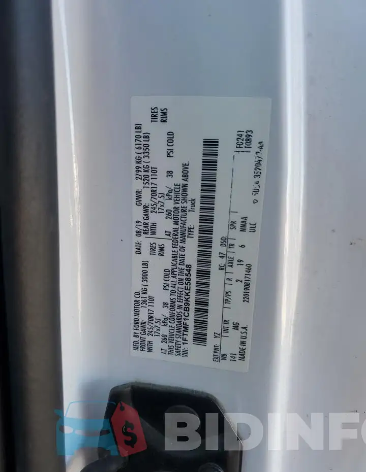 1FTMF1CB9KKE58548 Photo# 12
