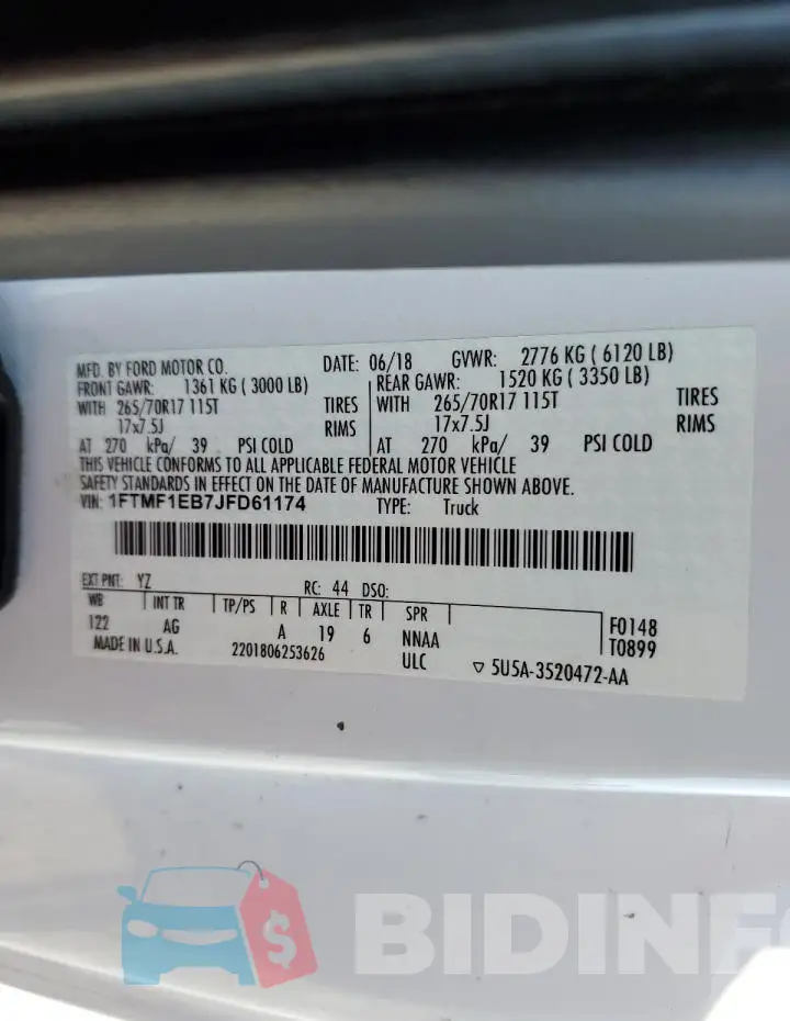 1FTMF1EB7JFD61174 Photo# 12