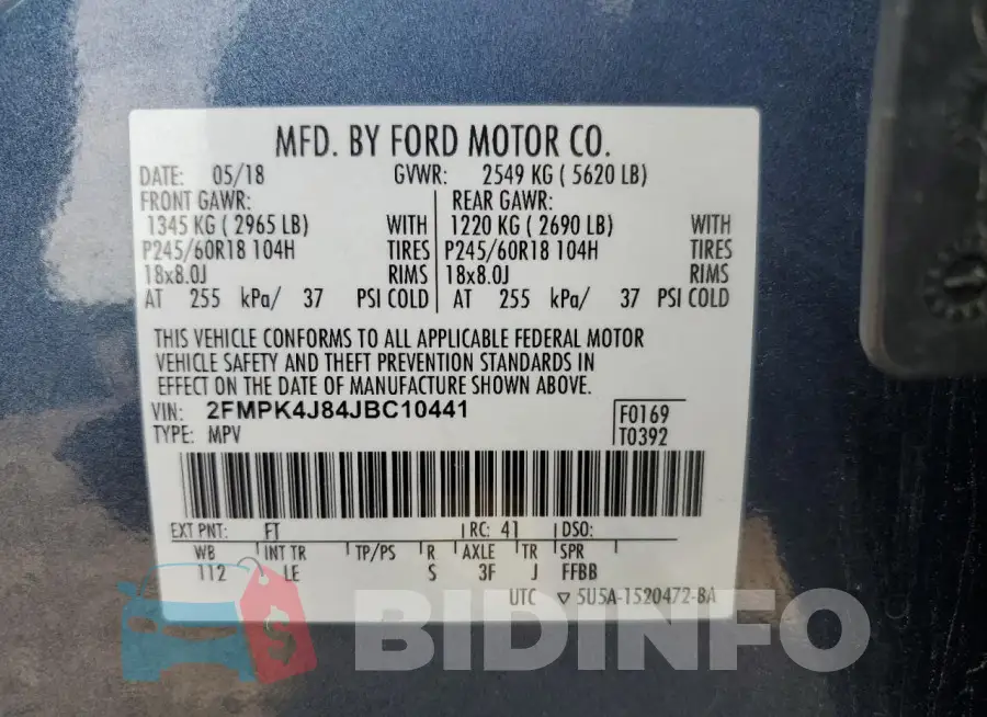 2FMPK4J84JBC10441 Photo# 13