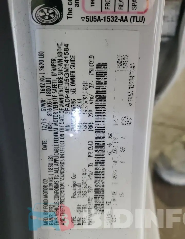 3FADP4EJ5GM141584 Photo# 13