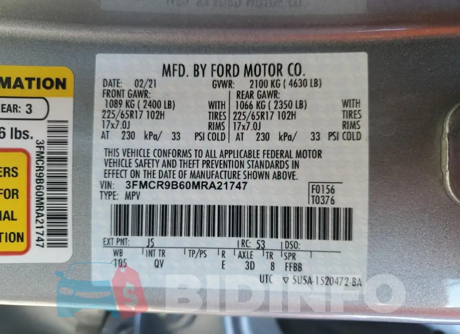 3FMCR9B60MRA21747 Photo# 12