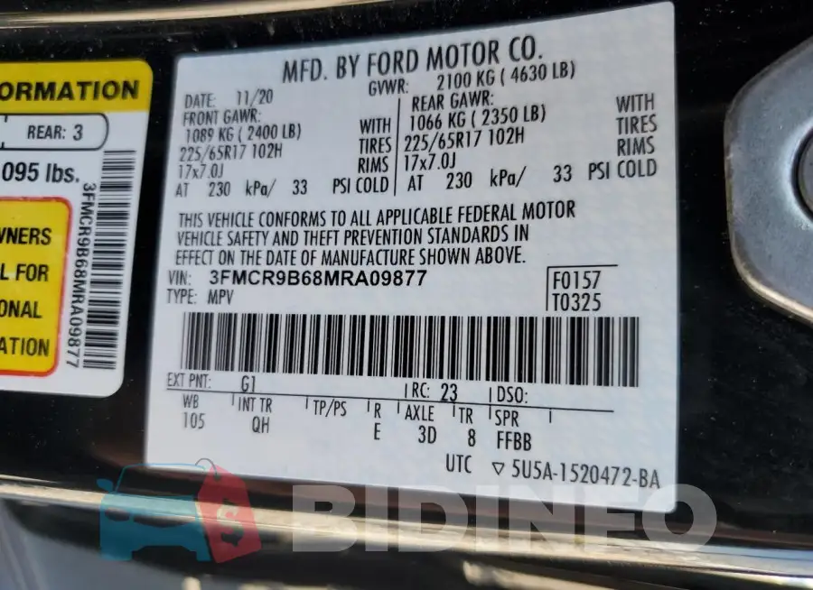 3FMCR9B68MRA09877 Photo# 14