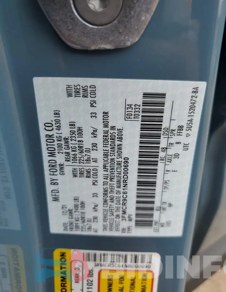 3FMCR9C61NRD00690 Photo# 13