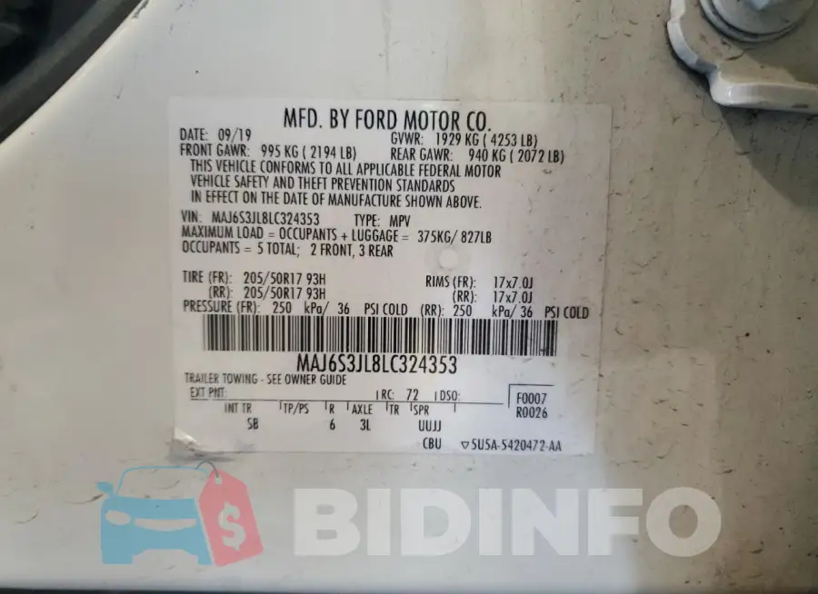 MAJ6S3JL8LC324353 Photo# 13