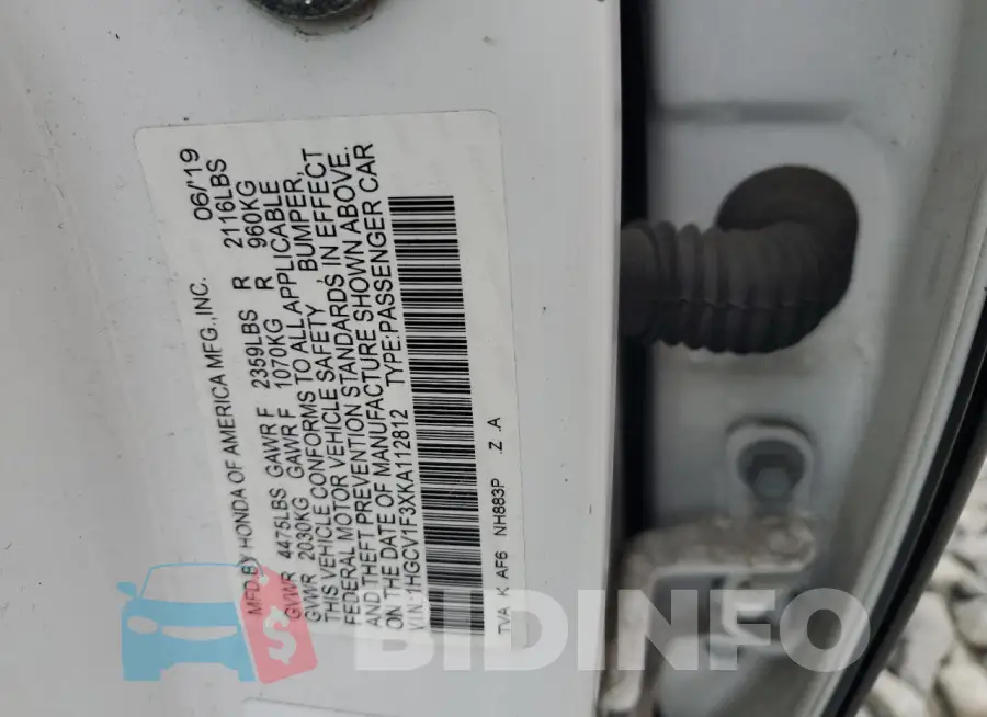 1HGCV1F3XKA112812 Photo# 12