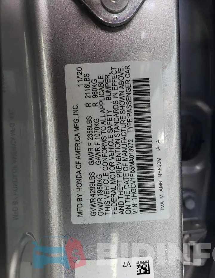 1HGCV1F55MA018972 Photo# 12