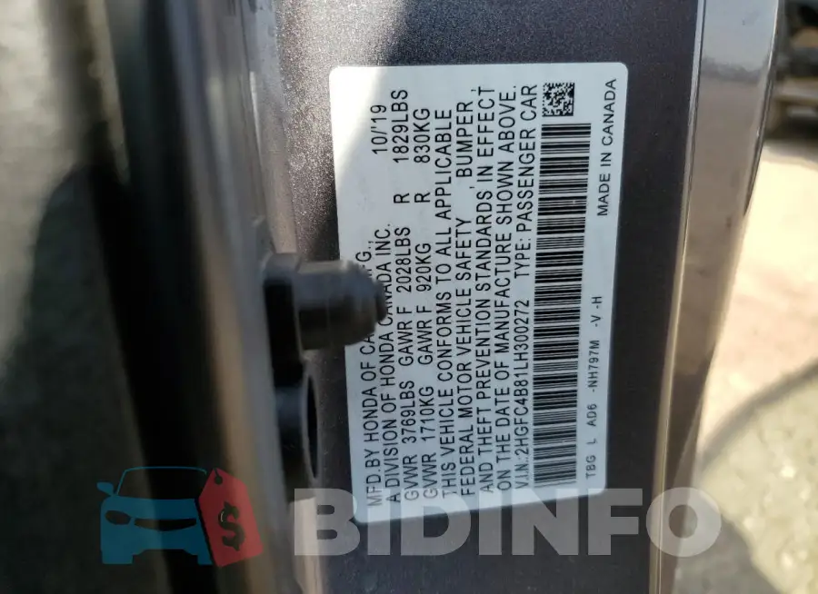 2HGFC4B81LH300272 Photo# 13