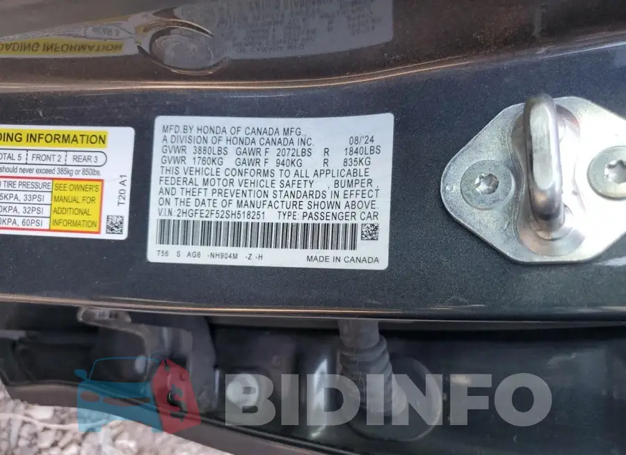 2HGFE2F52SH518251 Photo# 13