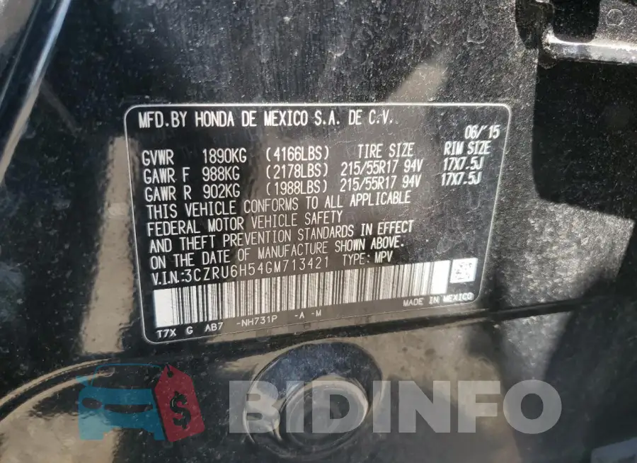 3CZRU6H54GM713421 Photo# 13