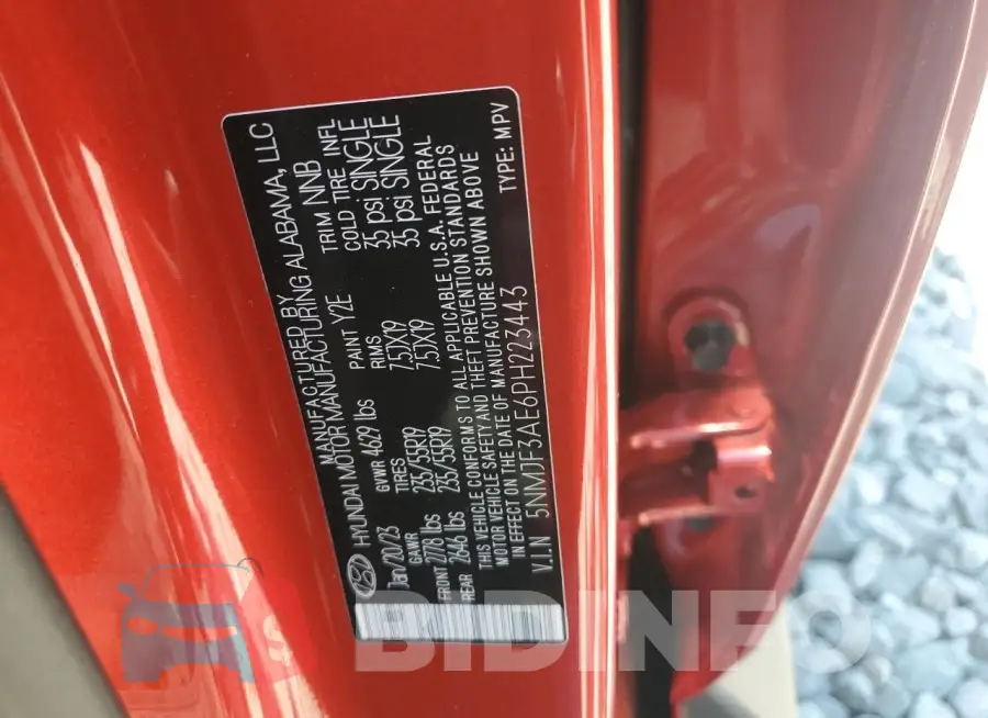 5NMJF3AE6PH223443 Photo# 14