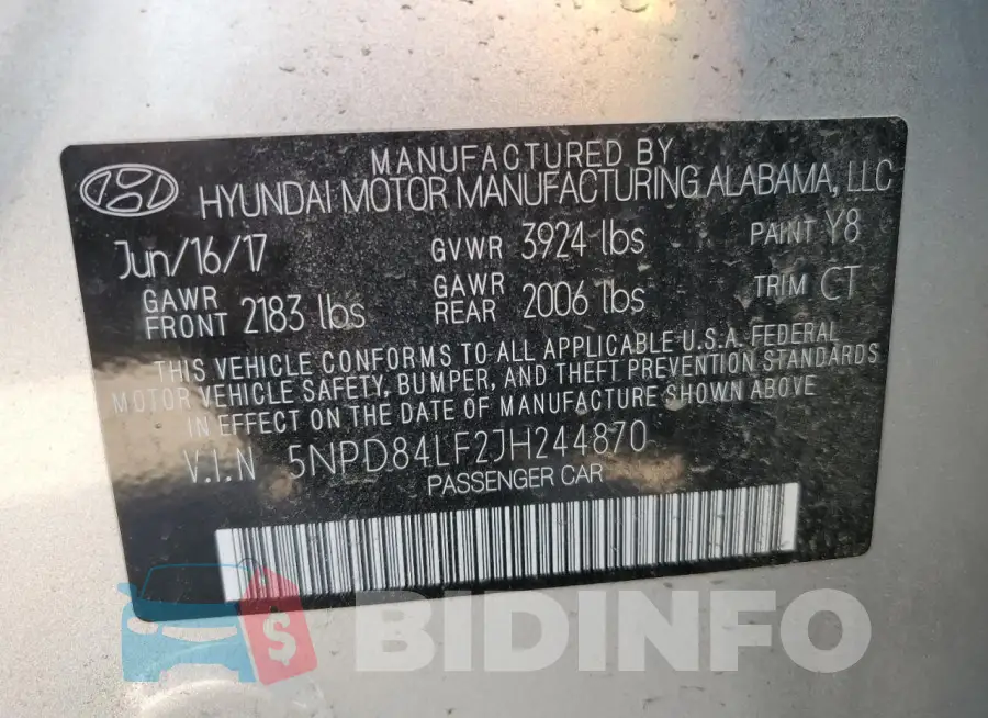 5NPD84LF2JH244870 Photo# 12