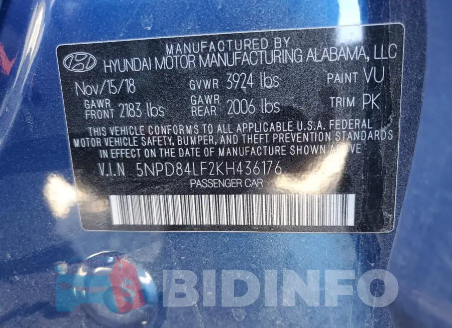 5NPD84LF2KH436176 Photo# 13