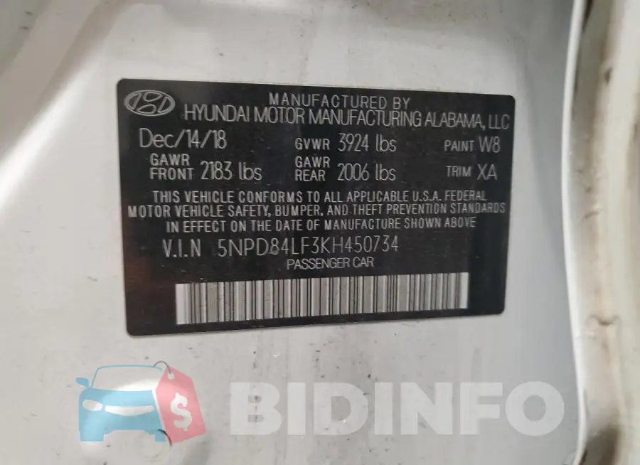 5NPD84LF3KH450734 Photo# 13
