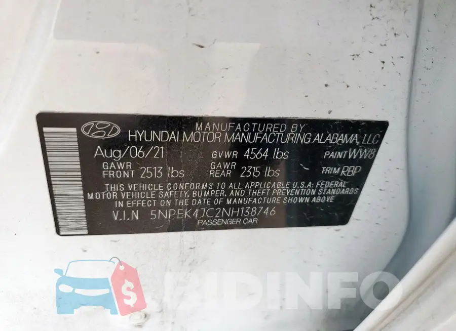 5NPEK4JC2NH138746 Photo# 12