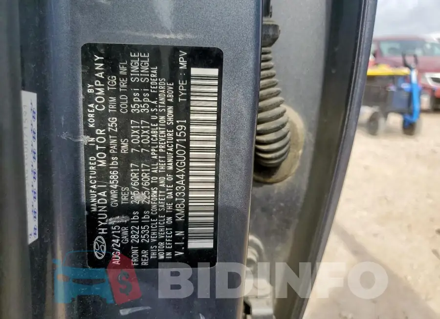 KM8J33A4XGU071591 Photo# 13