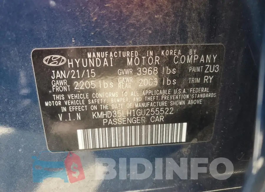 KMHD35LH1GU255522 Photo# 13