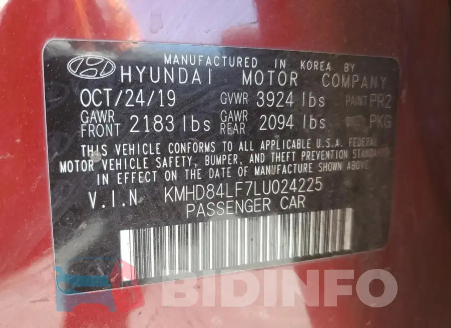 KMHD84LF7LU024225 Photo# 12