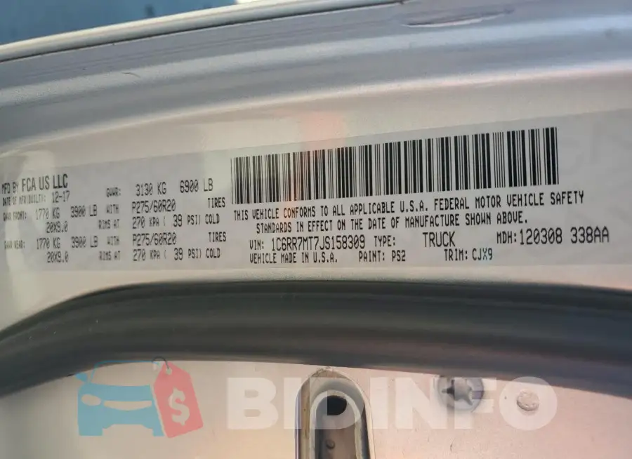 1C6RR7MT7JS158309 Photo# 12