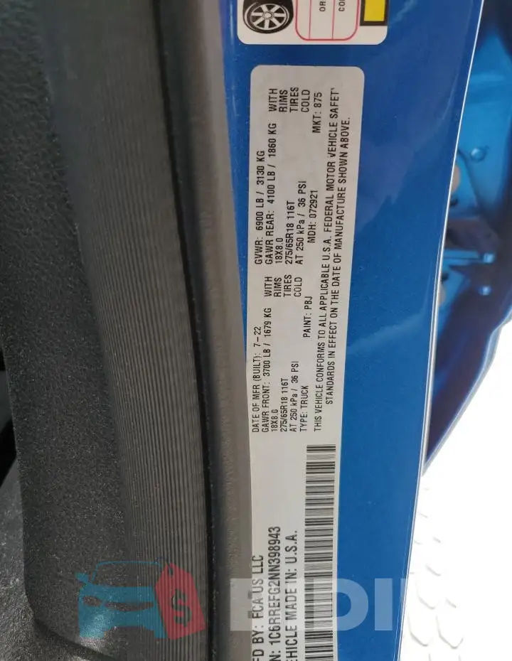 1C6RREFG2NN398943 Photo# 12