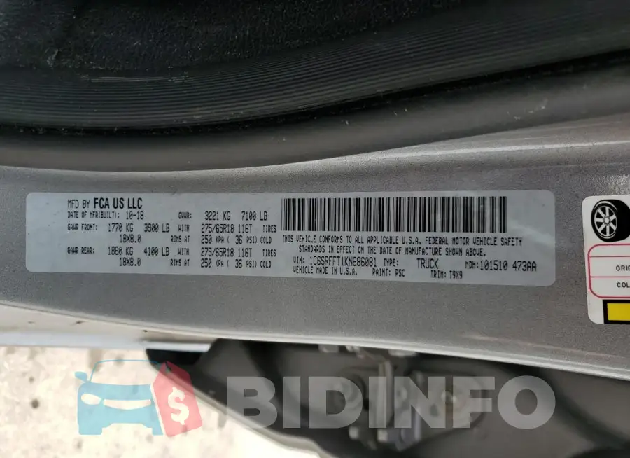 1C6SRFFT1KN686081 Photo# 12