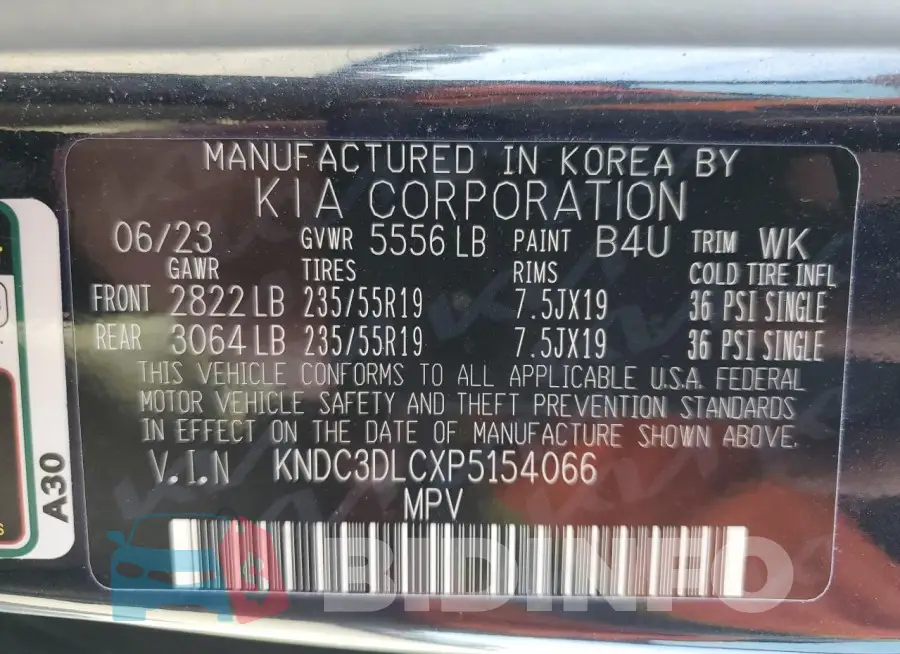 KNDC3DLCXP5154066 Photo# 12