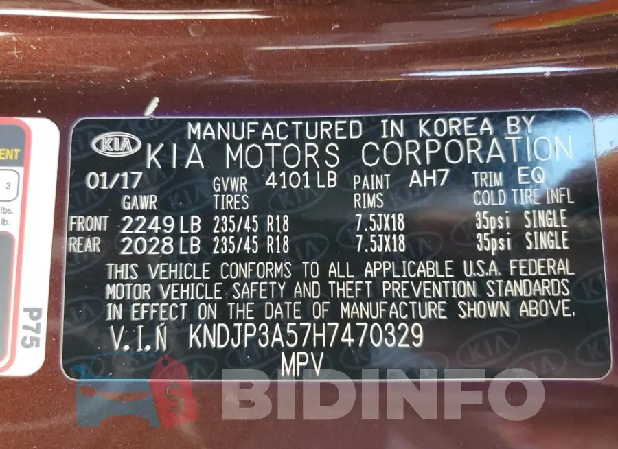KNDJP3A57H7470329 Photo# 12