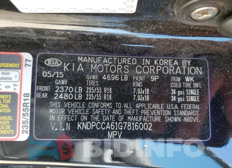 KNDPCCA61G7816002 Photo# 13