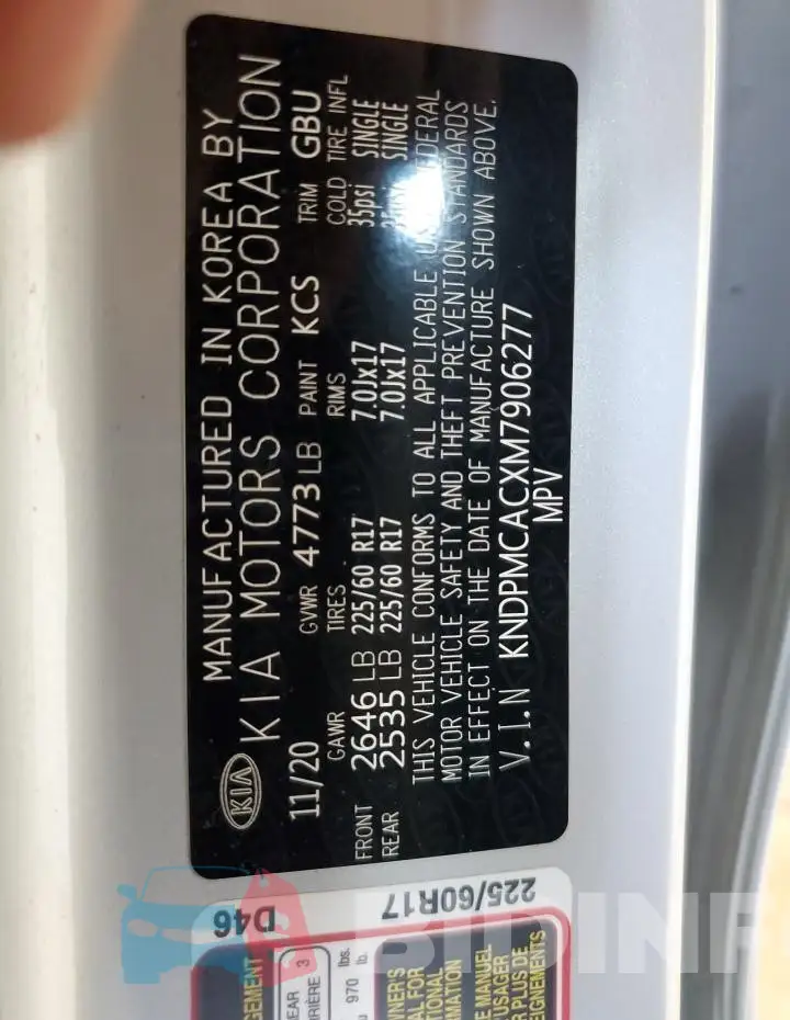 KNDPMCACXM7906277 Photo# 13