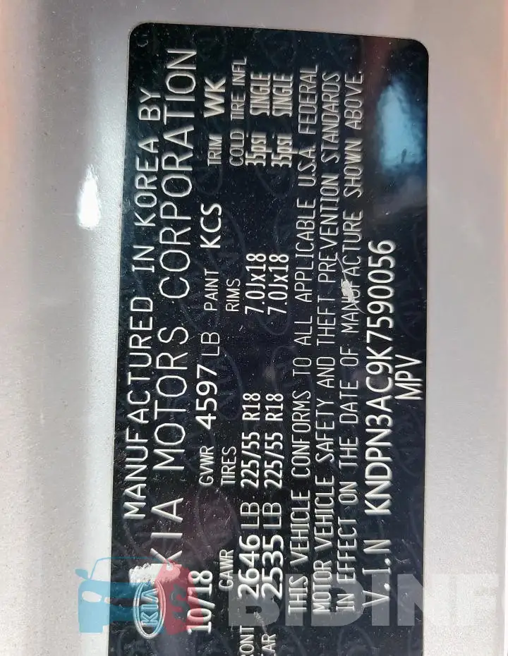 KNDPN3AC9K7590056 Photo# 13