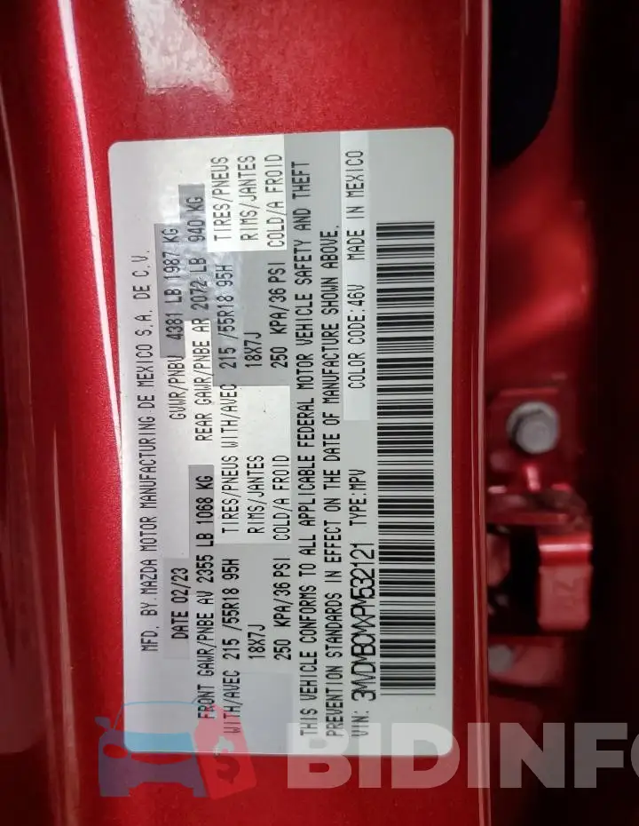 3MVDMBCMXPM532121 Photo# 14