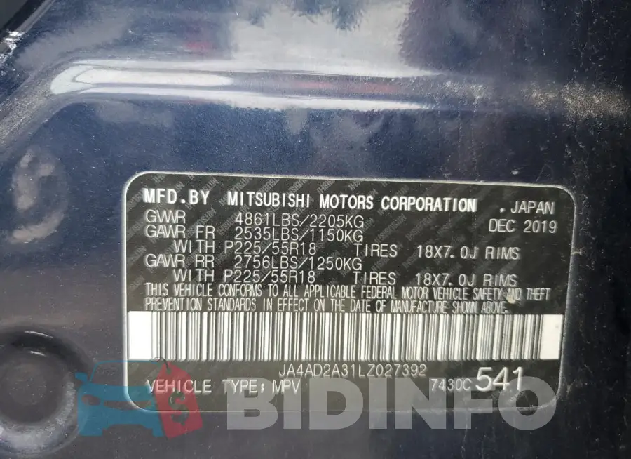JA4AD2A31LZ027392 Photo# 13