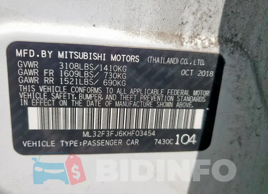 ML32F3FJ6KHF03454 Photo# 12