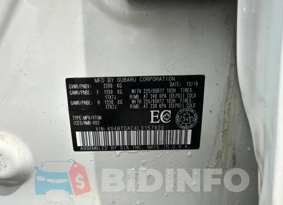 4S4BTDAC4L3157920 Photo# 9