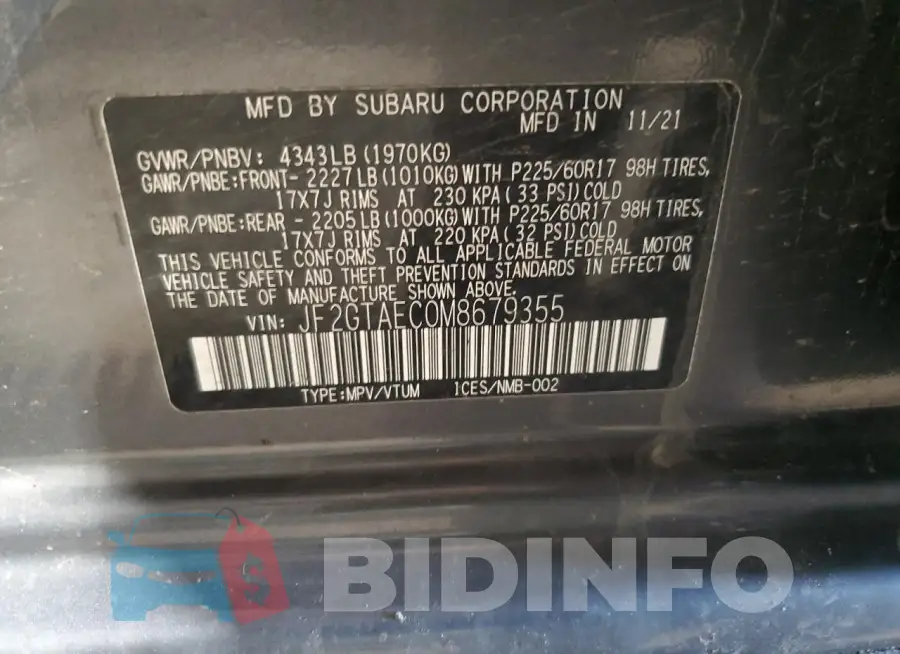 JF2GTAEC0M8679355 Photo# 13