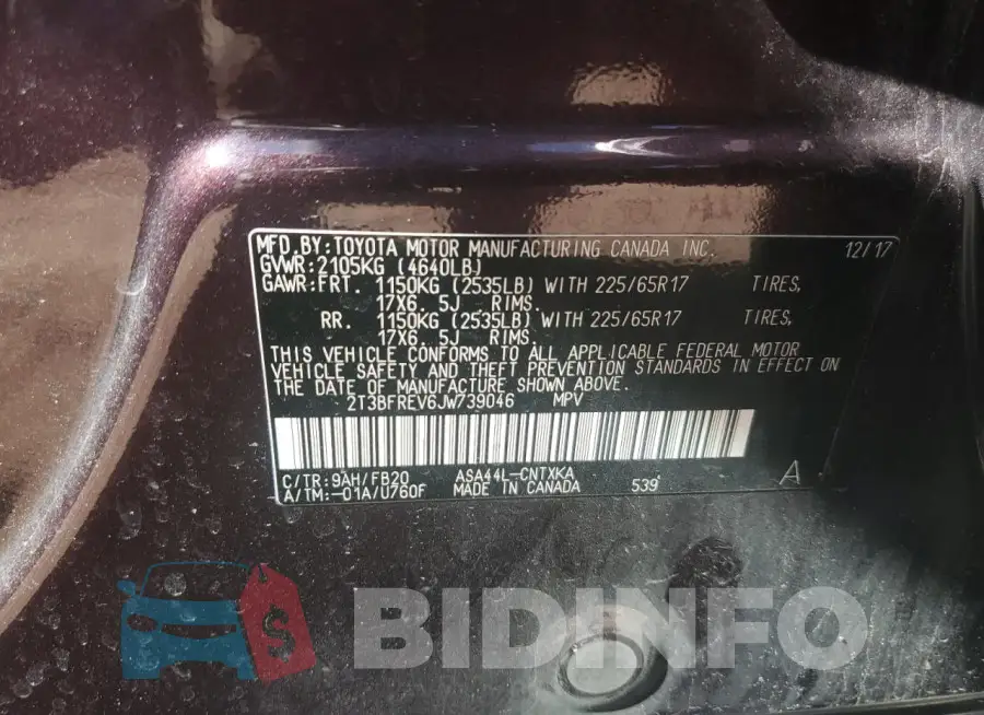 2T3BFREV6JW739046 Photo# 14