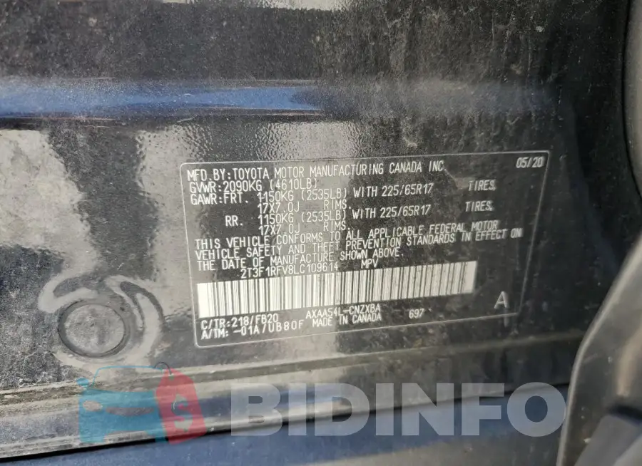2T3F1RFV8LC109614 Photo# 14