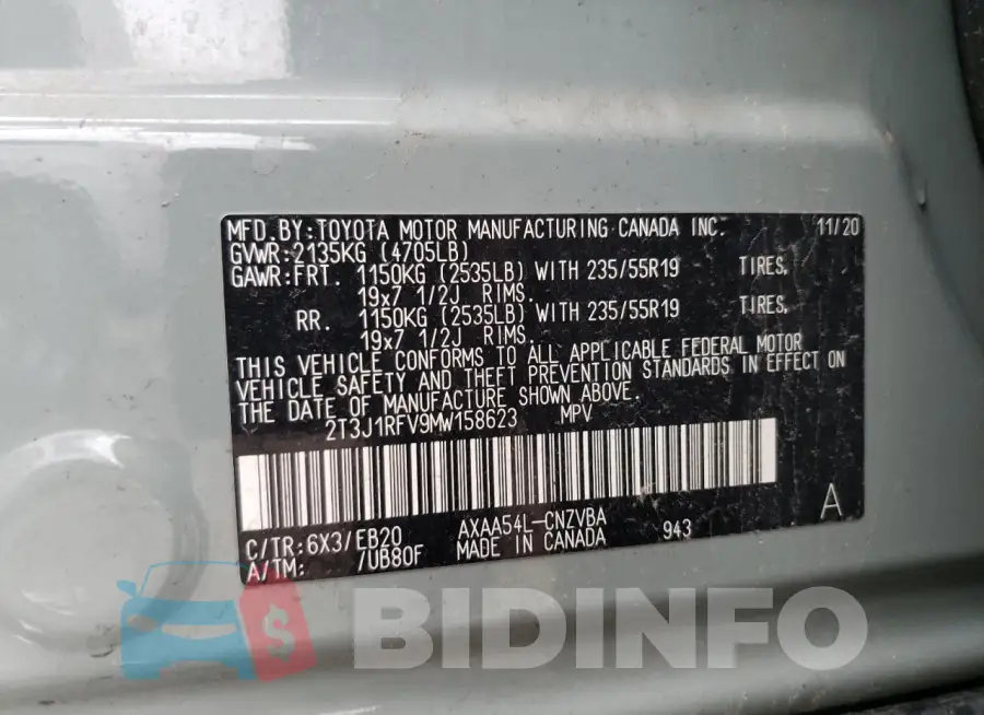 2T3J1RFV9MW158623 Photo# 12