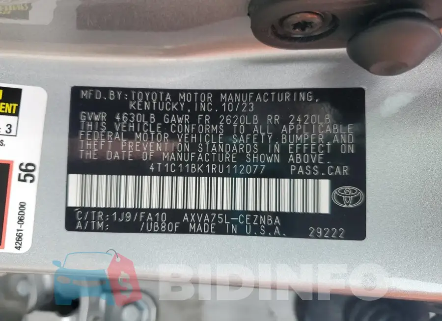 4T1C11BK1RU112077 Photo# 13